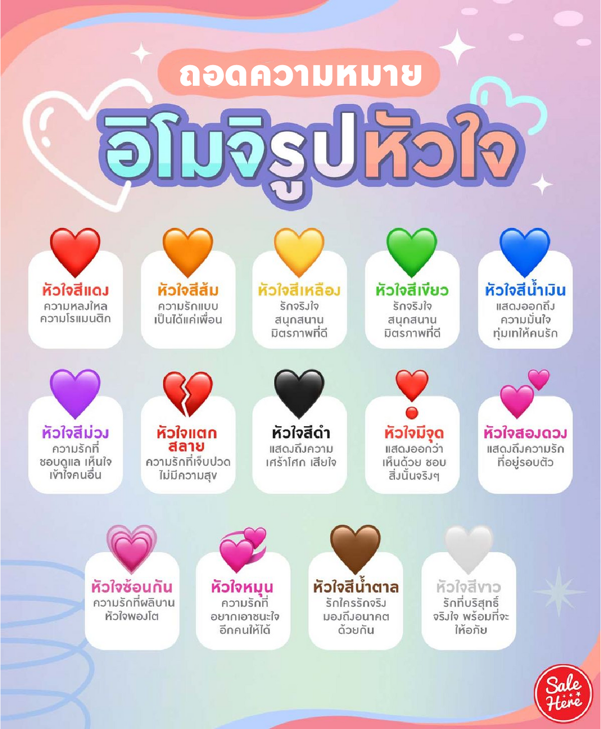 รู้หรือไม่ ??) 13 อีโมจิ รูปหัวใจ แต่ละแบบมีความหมายว่าอะไร ? September  2019 - Sale Here