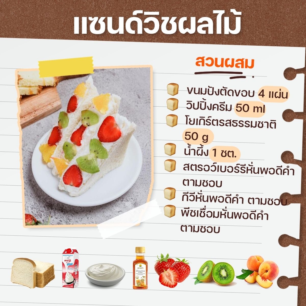 สูตรแซนด์วิชผลไม้