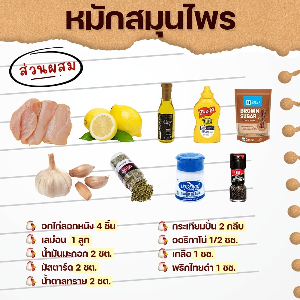 สูตรหมักอกไก่ หมักสมุนไพร