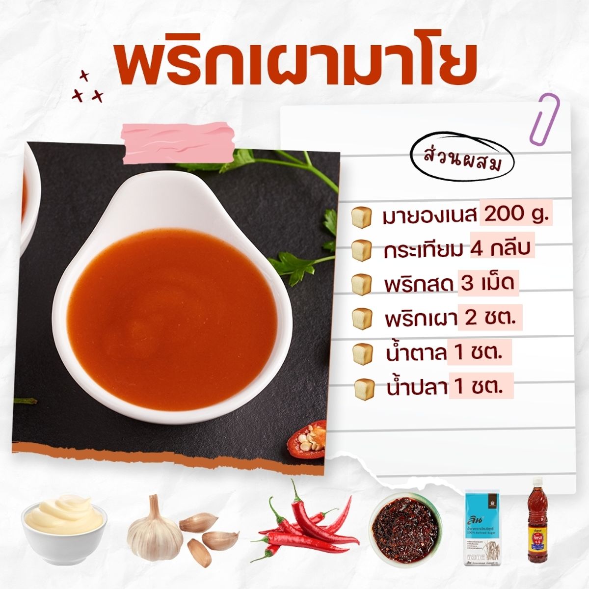 สูตรซอสจิ้มขนมปัง