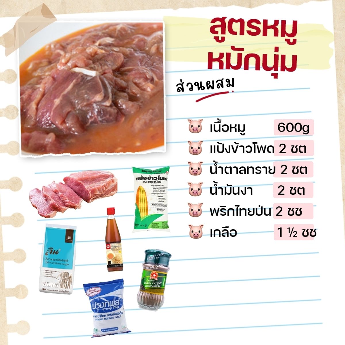 สูตรหมักหมูกระทะ