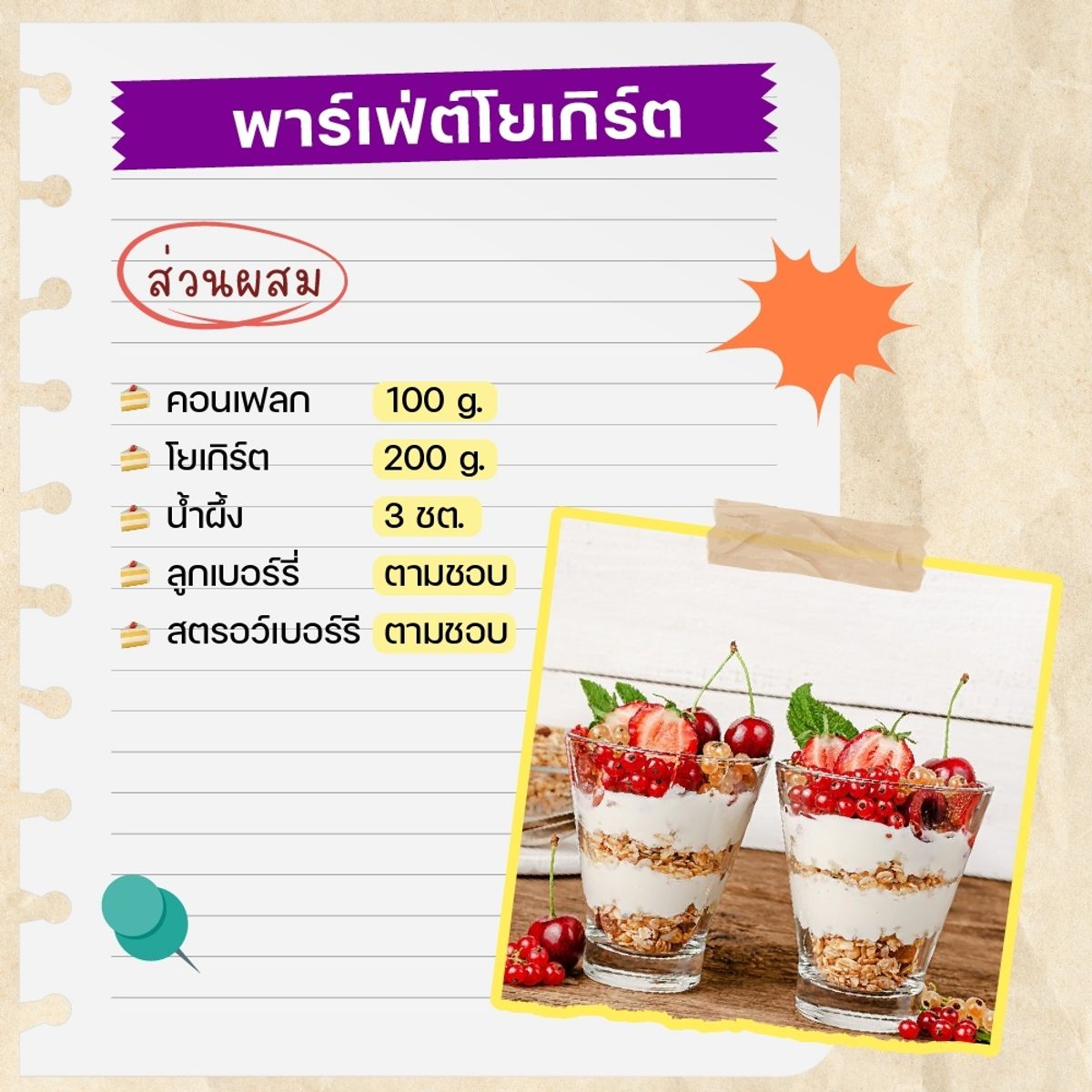  ขนมจากโยเกิร์ต 