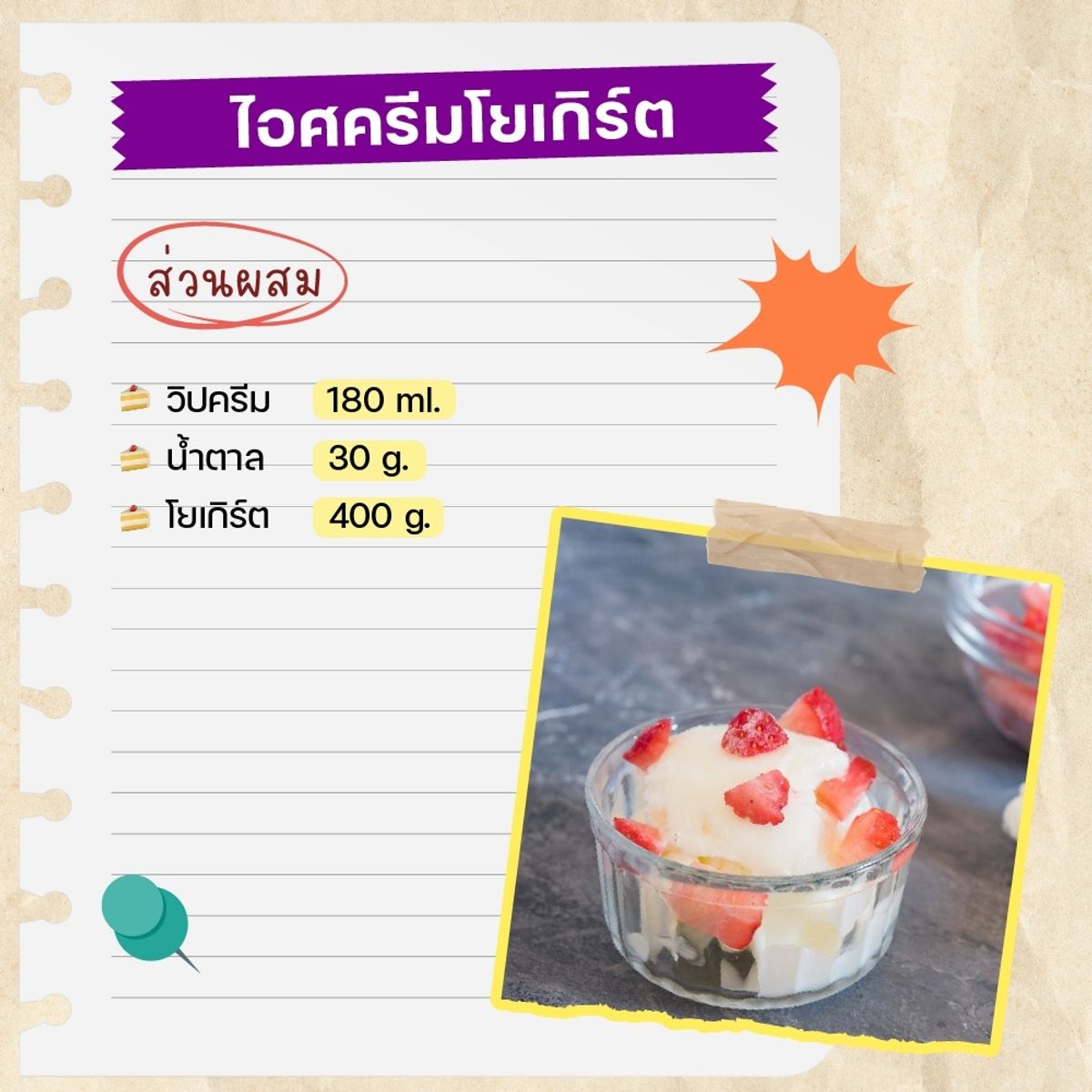  ขนมจากโยเกิร์ต 