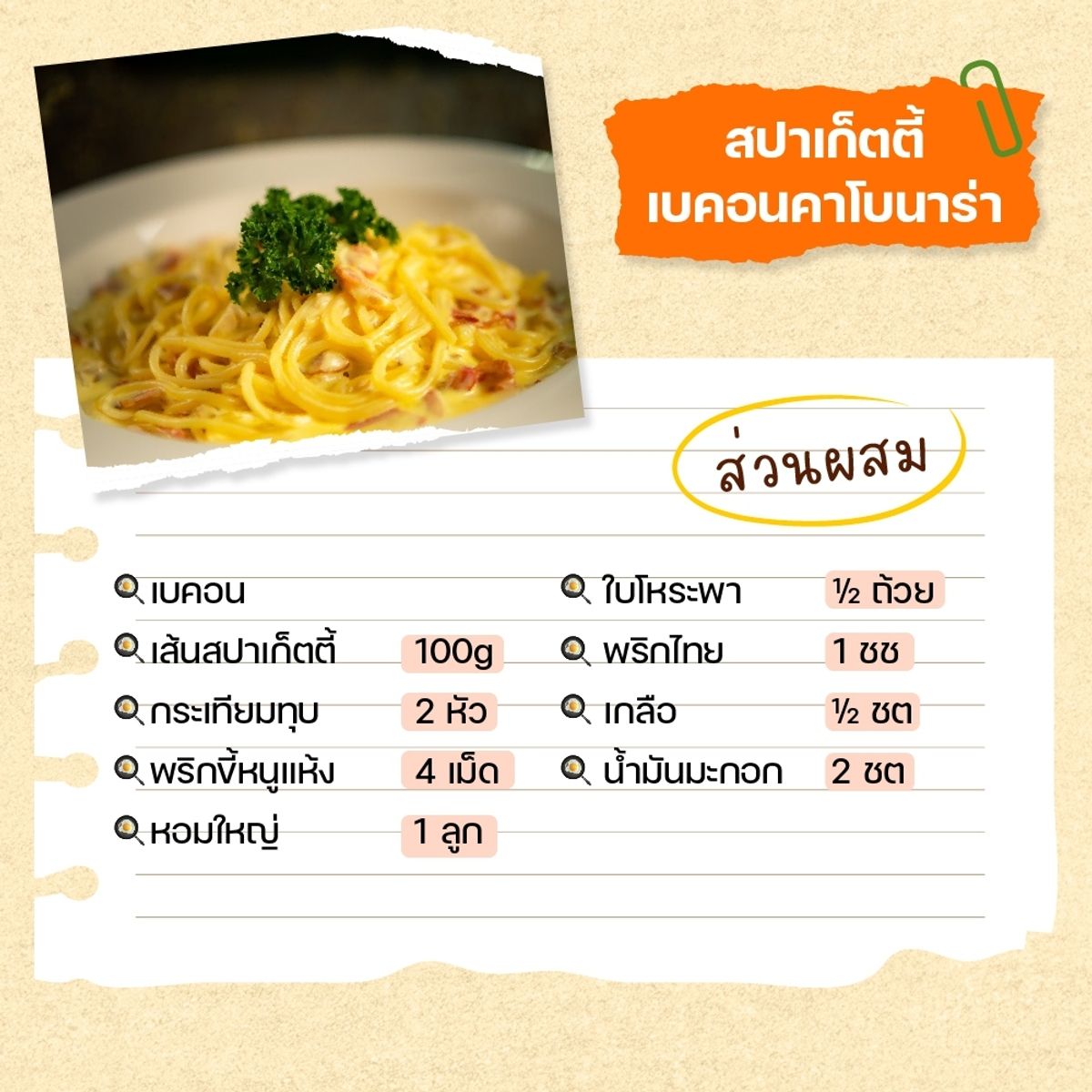 สูตรเมนูอาหารเช้า