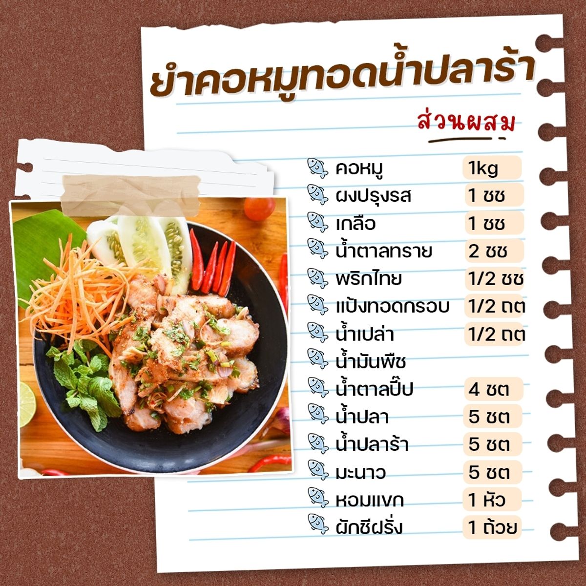 สูตรเมนูยำปลาร้า