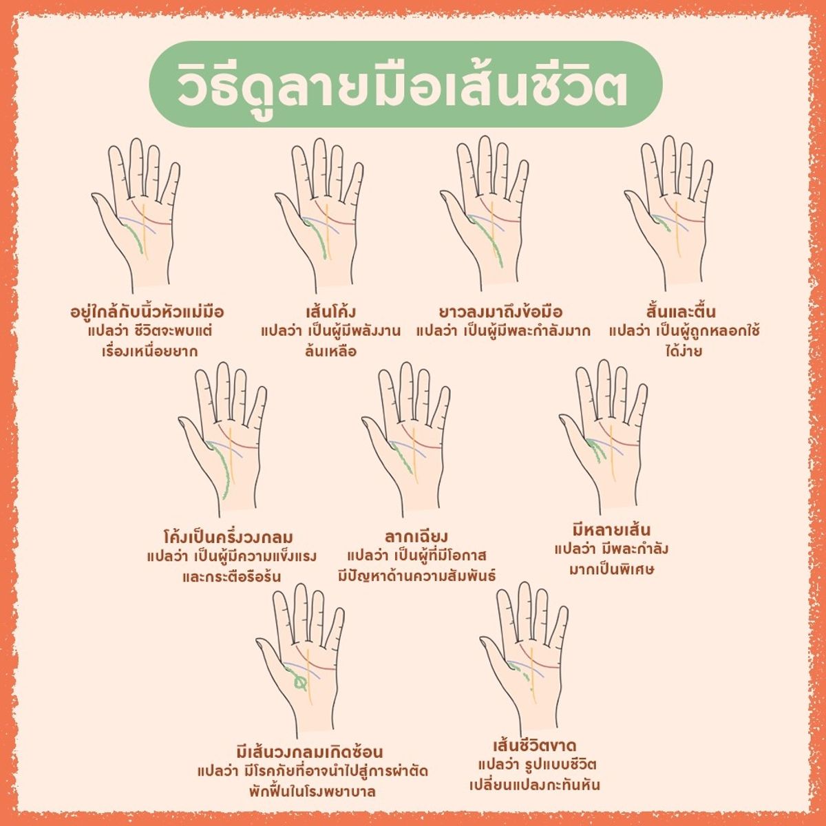 ทริคดูเส้นลายมือ