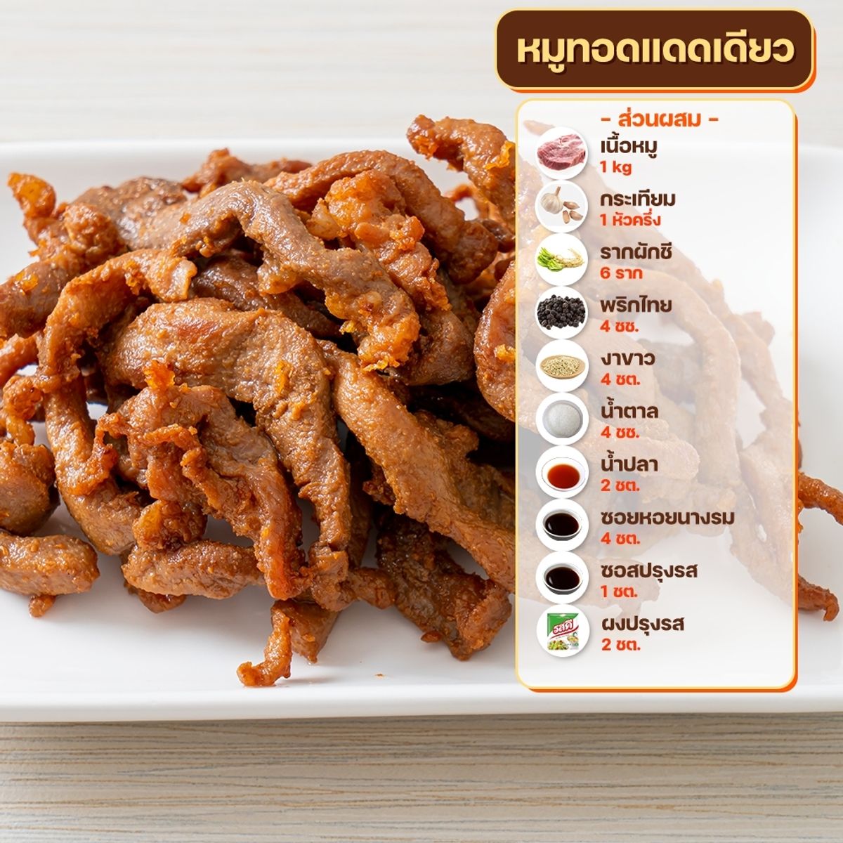 สูตรหมูทอด : หมูทอดแดดเดียว