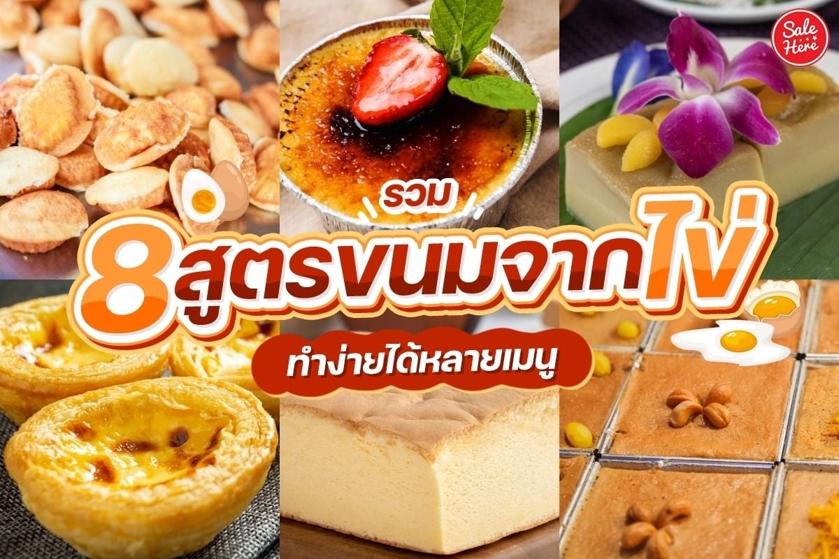 รวม 8 สูตรขนมจากไข่ ทำง่ายได้หลายเมนู กรกฎาคม 2023 - Sale Here